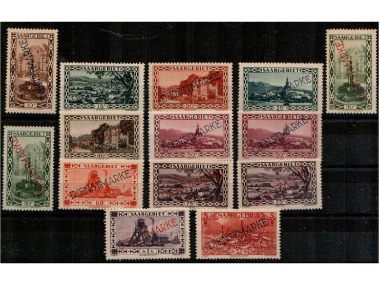 Saar region 1929 official stamps Mi.-No. 22-32&nbsp;+ A&amp;B MNH Cat €202.