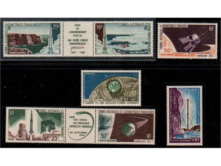 French Antarctic stamp set 1962-66 (5) MiNr: 27, 33-34, 35, 37, 42-43 all MNH €206.00