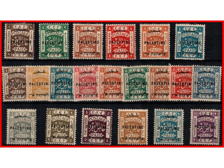 1921. Palestine London I, many stamps Bale: 60-65, 71-89 and 86-89 all with gum MH. Cat $245