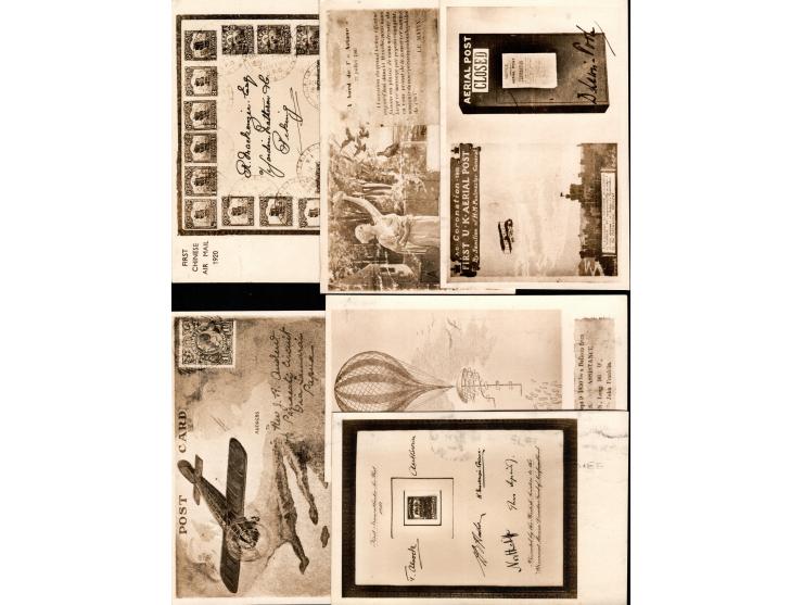 ENGLAND 1934,  LONDON STAMP EXHIBITIONS 1934 International Air Post Exhibition collection of 6 diff post cards, Opening Invit
