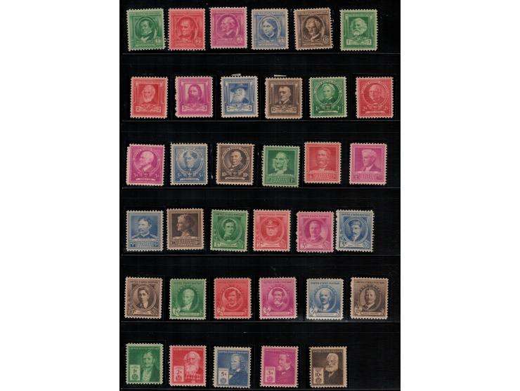 1920-1940. lot of 5 sets of USA stamps MiNr: 255-257, 290-292, 293-295, 410-441, 455-489 all MNH, including from Polin  MONTE