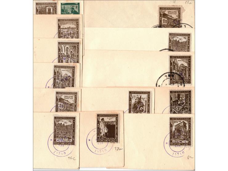 Collection of 21 envelopes with Diaspora stamps I + II not sent PMK Tel Aviv violet.