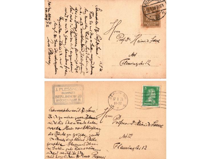 Moshe Mendelssohn. Two photo postcards showcasing bronze statues of Moshe Mendelssohn, also known as Rabbi Moshe ben Menachem