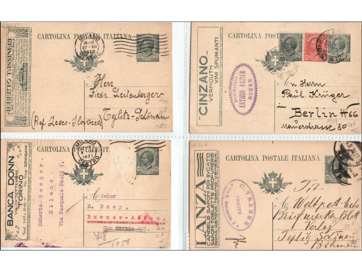 Italy 1919-1951 lot of 20  various advertisements cards.  incl. Banca Italiana, Lwieocrema, F&amp;MC, Carello Fratelli, Noi I