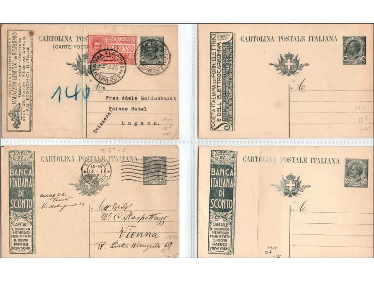 Italy 1919-1951 lot of 20  various advertisements cards.  incl. Banca Italiana, Lwieocrema, F&amp;MC, Carello Fratelli, Noi I
