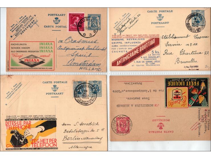 Belgium, an extensive collection of postcards contained within two albums. This assortment includes402 used Goliaths postcard