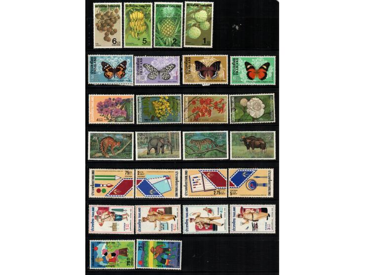 Thailand 1970-1980 small collection 18 series mostly thematic. They are organized on two pages, marginal gum MNH.