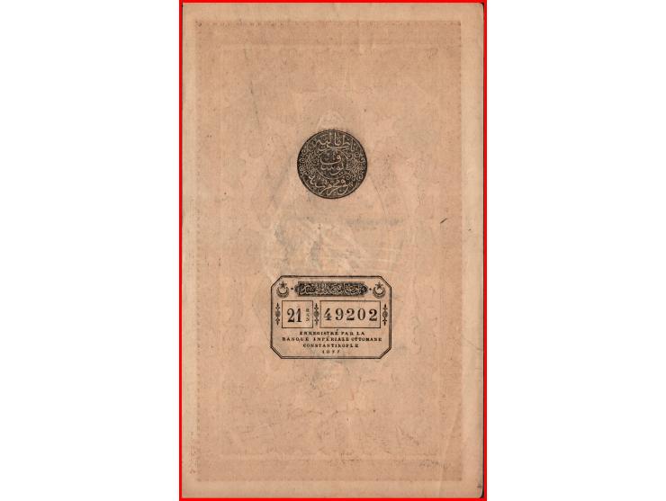 Ottoman Empire Banknot (Rifat Cat 121- C) SN 21 100 Kurush 1877 AH 1294. VF