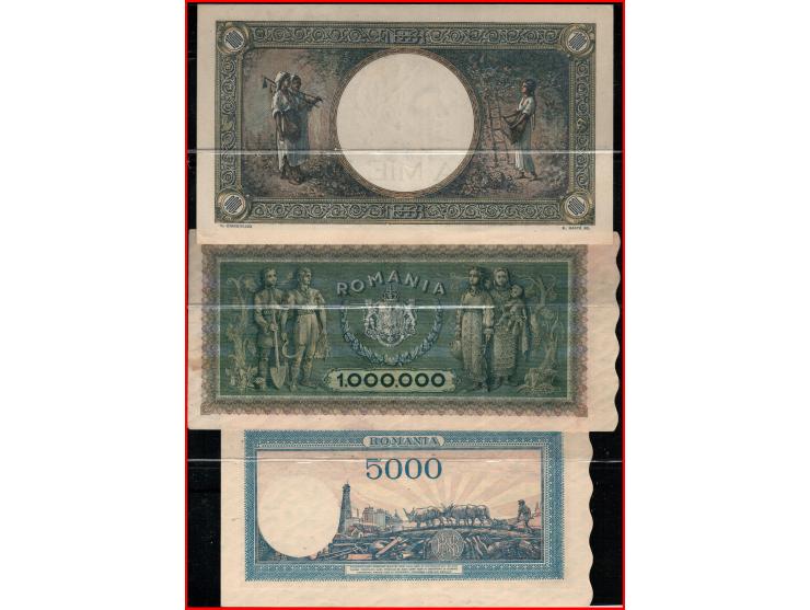 Romania Banknote 1000 Lei P-52a 1941-45&nbsp; UncirculatedRomania Banknote 5000 Lei P-56A 1945 Uncirculated.Romania - P60a - 
