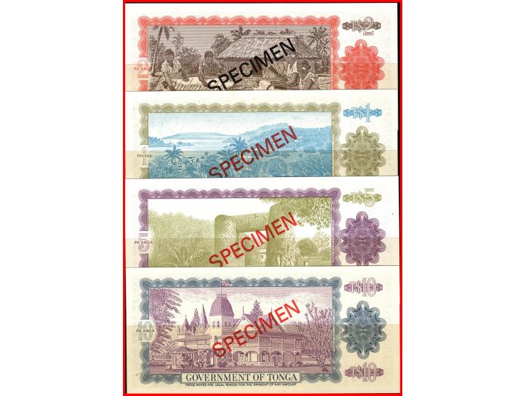 1978 Tonga Four Note Specimen Set Pick Cs1 UncThis is the only specimen set of banknotes listed by Krause for Tonga between 1
