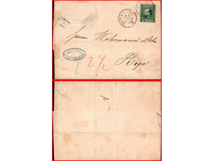 Netherlands, King William III – Lot of 2 folded letters, locally posted:1871: Franked with 10c Red.1875: Franked with 20c Gre