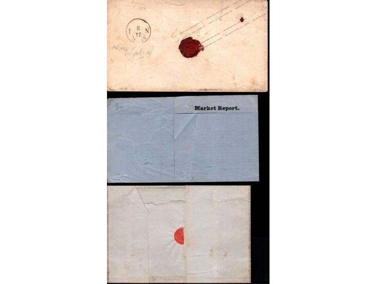 German Prussia, Lot of 3 Covers, Catalog Value €260 (used stamps)1 Sg. Pre-stamp stationery cover: Affixed with an additional