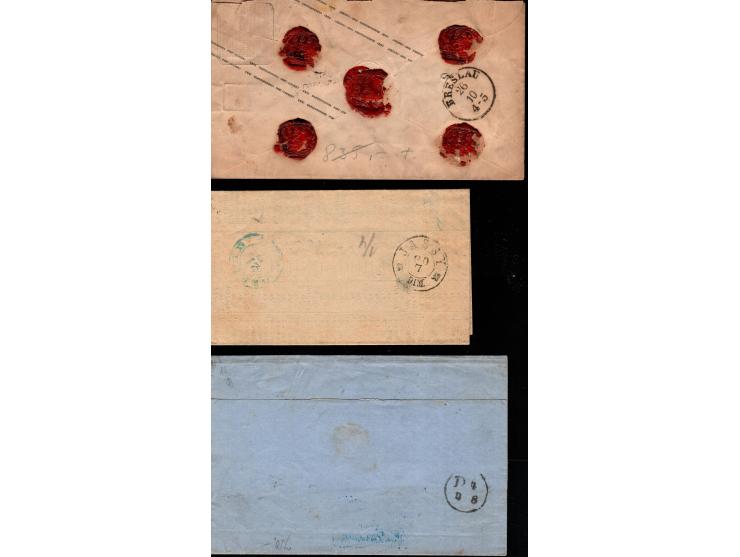 North German Confederation 1868-1870 lot of 4 covers:&nbsp;1gr rose and 2gr blue tied with box cachet &nbsp;Jordansmuhl to Br