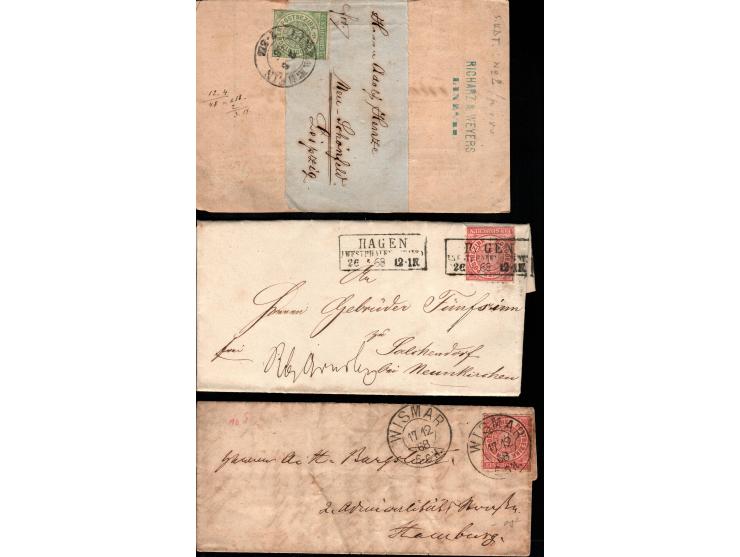 North German Federation 1868, postal district 7 ancient sheet letters group of 4.&nbsp;