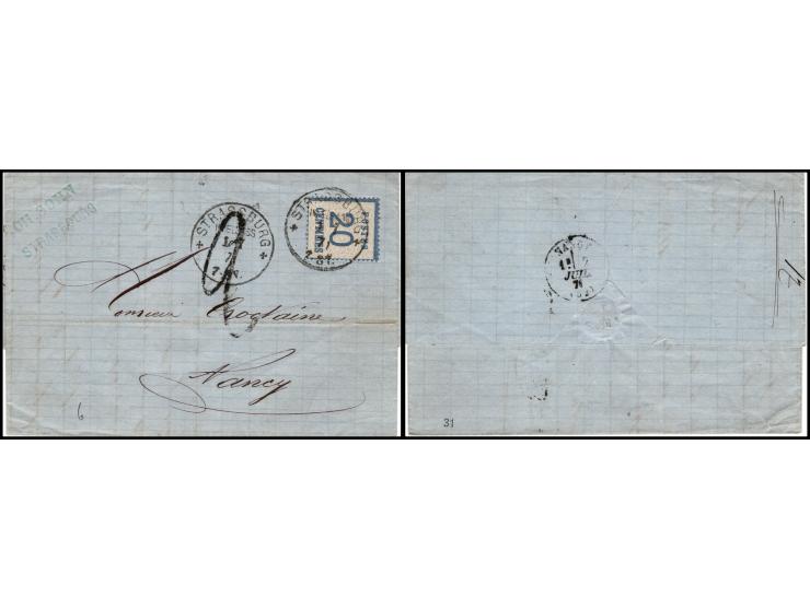 Norddeutscher Bund (North German Confederation) lot of 2 commercial covers:1871 cover, franked with 10c Mi. No. 5 I (blue) an