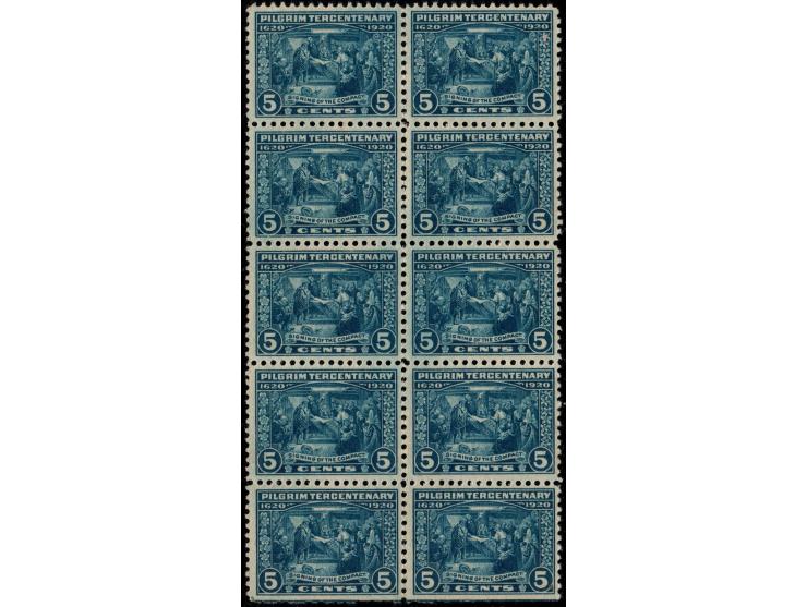 United States of America: Signing of the Mayflower Compact (1620), 1920 block of 10 stamps MiNr: 257 MNH. Cat $400