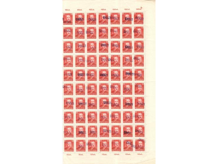 1950 Catalog MiNr: 651 Sheet of 140 Value 10Zl. All stamps were signed by the Expert on the back. PPF 1/ Catalog value 350 Eu