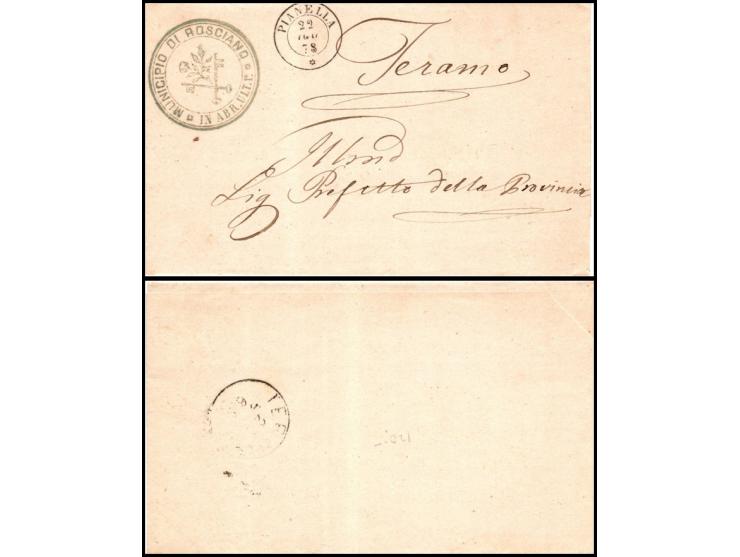Italian States (Abruzzo) 1878, &nbsp;Pre-stamp cover from Municipio di Rosciano, bearing a clear municipal cachet of the smal