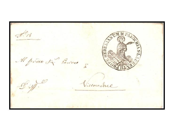 Italian States (Papal States) — Letter dated 1851 from Parrocchia di San Lorenzo, likely Papal States, featuring a prominent 