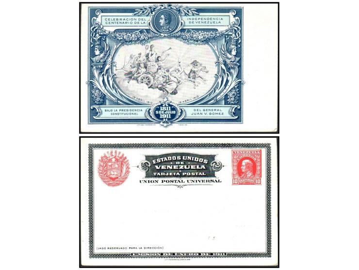 Venezuela 1911 postal stationery featuring the Independence carriage (EBV801), unused, in mint condition.