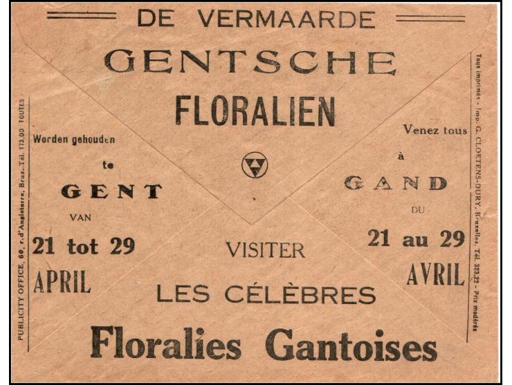 1928 BELGIUM – EARLY 20th CENTURY: Advertising cover promoting the “De Vermaarde Gentsche Floralien” (Renowned Ghent Floralie