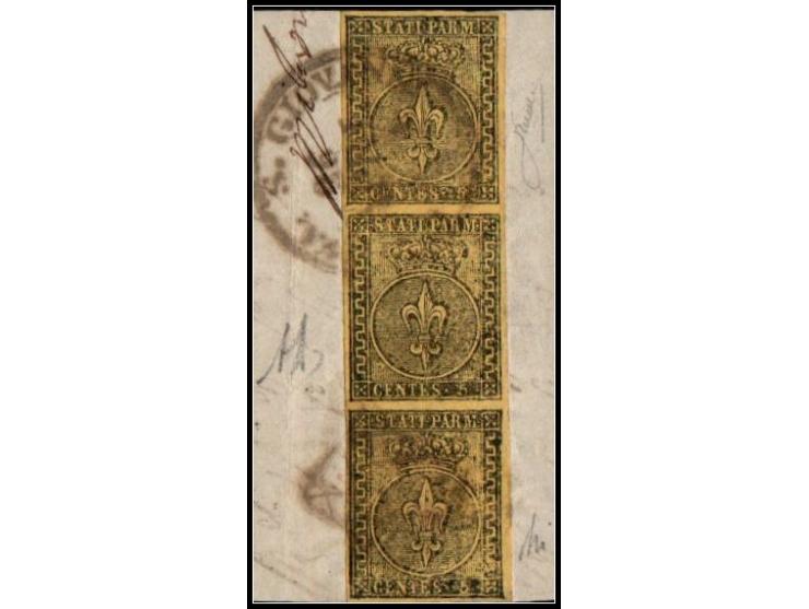 Italy, 1816 (26 Sept) — Disinfected Cover from Trieste to Napoli via FerraraFolded entirely bearing a pink flower-style healt