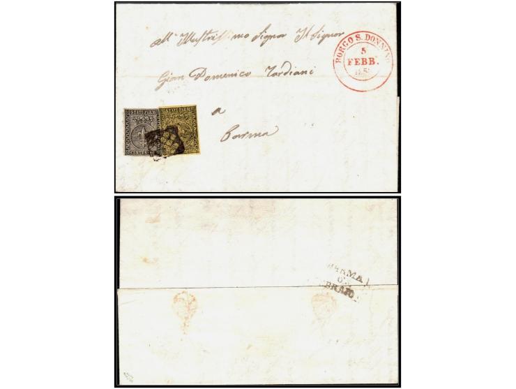 Italian States – Parma, 5 February 1853Folded Letter from Duchy of Parma and correctly addressed to Borgo San Donnino (now Fi