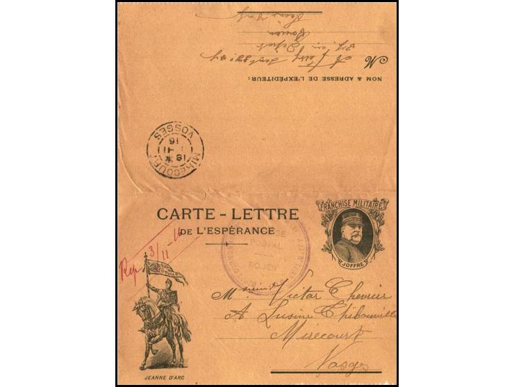 France, 1916, Military Letter-Card (“Carte-Lettre”). Printed “Franchise Militaire” issue depicting portrait of General Joffre