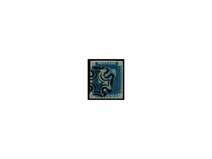 Great Britain 1840 2d Blue, Imperforate, Plate II (SG 8)A genuine used example as certified by the Royal Philatelic Society L