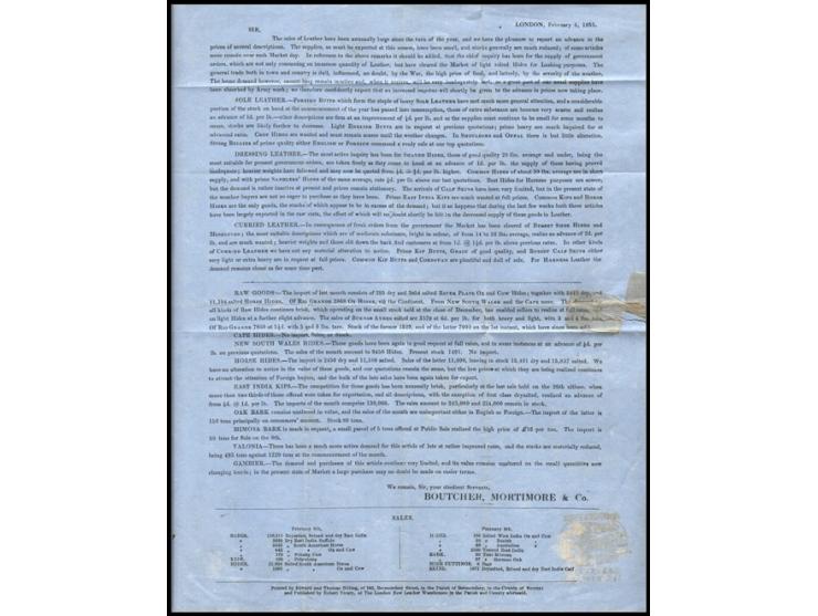 1855 Commercial Printed Matter to Königsberg with Newspaper Office Cachet.Folded printed circular from Botcher, Mortimore &am