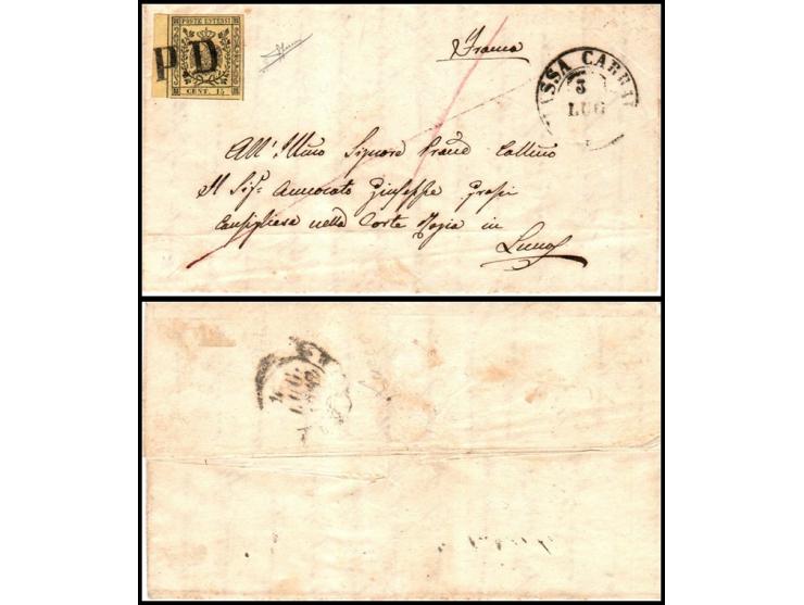 Italian States, &nbsp;Modena – Provisional Government, 1859 15c yellow-brown (Sassone #3. 400€++), well-centered with ample m