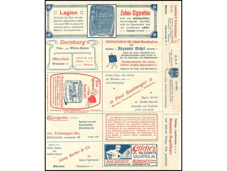Bavaria (Munich), 1907–1908, Pre-printed Kartenbrief / 5 Pfennig lettersheet, postmarked 26.8.07, with space for message and 