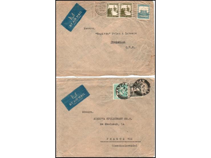 1935-1947 lot of 3 covers Air Mail and Registered.
