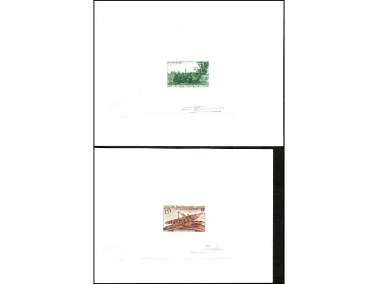 A lot of two Artist Proofs. Territoire &nbsp;français &nbsp;des Issas 1969 Lutte &nbsp;Antacridienny 15f anb Centralafricne &
