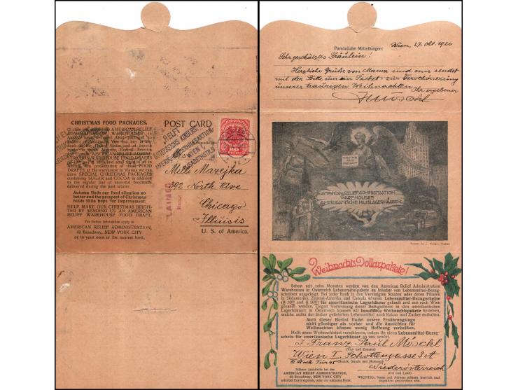 1920 – Two printed postcard requests from Austria asking American relatives to purchase and send Food Drafts in exchange for 
