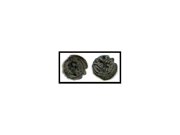 Samaria, Caesarea. "Mines". 1st century AD. Æ 14 mm (0.74) Poet 379;"Mines", which copy the bronze pennies of the Herodian ki