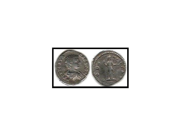 Geta, as Caesar. Circa 200-202 AD. AR Denarius (3.17 g. Silver Denarius.P SEPT GETA CAES PONT, bare-headed and draped bust ri