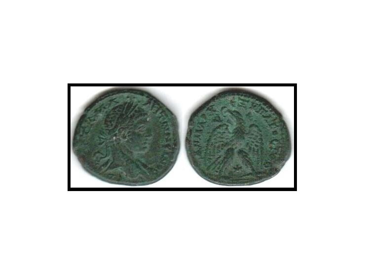 Syrian TetradrachmObv: AYT K M A···ANTWNεINOC CEB, laureate head right.Re: ΔHMAPXεΞYΠATOC TOB, Eagle to front, head and tail 