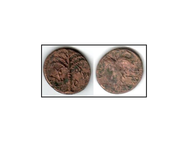 Judaea, Bar Kokhba Revolt. Æ Medium Bronze (11.07 g. 24mm), 132-135 CE. Year 2 (133/4 CE). ' Simon' (Paleo-Hebrew), seven-bra