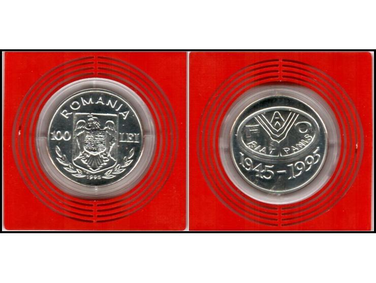 Romania 1995, 100 Lei Sterling Silver Coin&nbsp;ASW &nbsp;Series: F.A.O. 50 Yers F.A.O. &nbsp;Km # 118Diameter: 37.00 MmWeigh