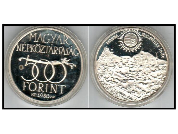 Hungary, 500 Forint, Otszaz, 1986, BE, , Silver,0.900 KM:658 Proof. Unc