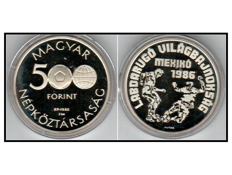 Hungary 500 ASW World Football Championships 1986 KM.656 PROOF
