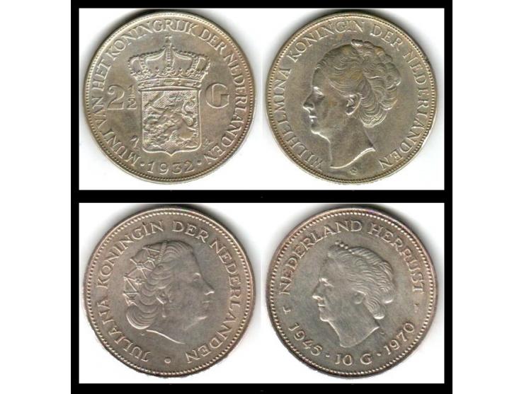 1932, Netherlands, 2 1/2, Gulden, Wilhelmina, Silver, nEF, KM#165,1970 Silver 10 Gulden 38mm (25.03 grams) 0.720 Silver (0.57
