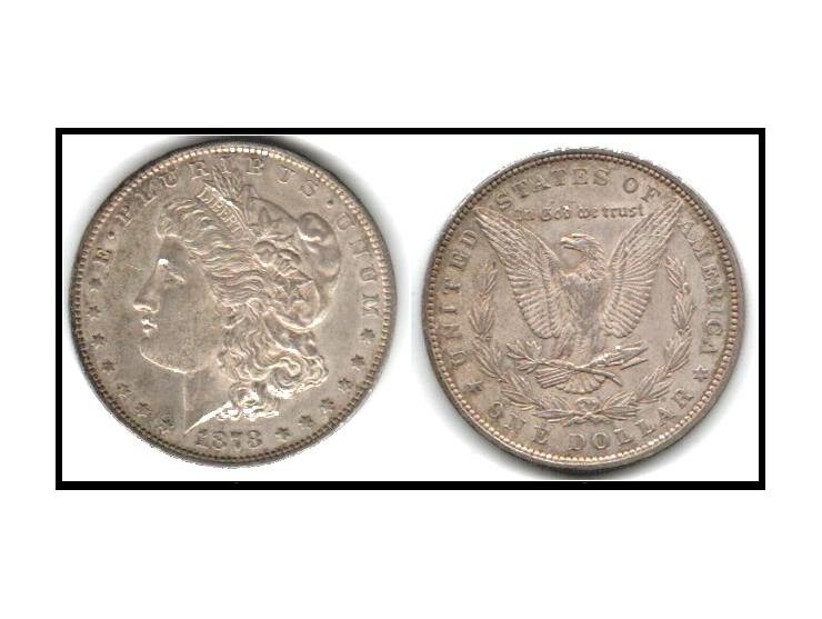 1878 KM # 110 (7 Tall teathers) $1 Liberty Silver Dollar 26.73g, &nbsp;Nice patina, Original VF