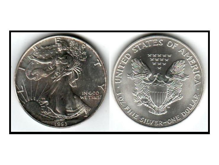 1993 Silver 1 Oz. .999 American Eagle Dollar Coin Littleton Coin Company. Unc