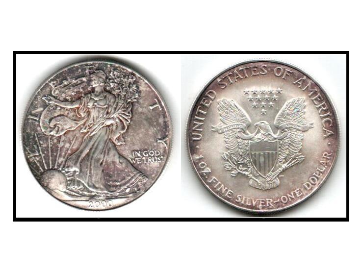 2000 Silver 1 Oz. .999 American Eagle Dollar Coin Littleton Coin Company.