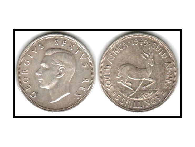 1949 South Africa 5 Shillings Silver Crown KM # 40.1 George VI Toned Stone Guitar Picks And Carvings. A-Unc&nbsp;