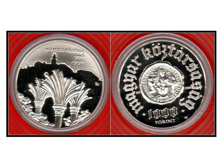 Hungary 1000 Forint 1995 BP KM# 715 Proof sterling silver 0.925, Weight 31.46g. Unc