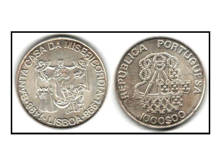 &nbsp;Portugal, coins 1000 Escudos, 1998, MS, Silver, KM:708