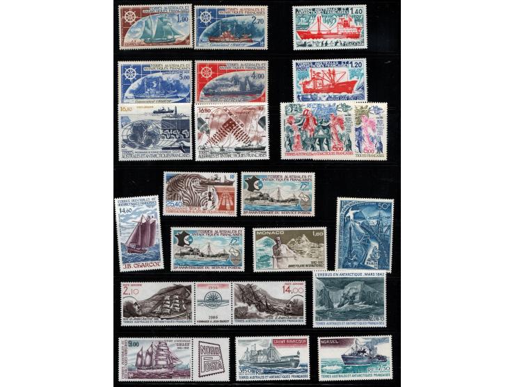 1969-1990, a small collection including stamps from France Antarktis 1969-1996 and 15 sets LLOYD'S LIST 1984. All MNH renged 